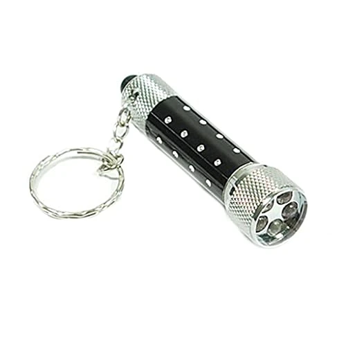 Mini 5 LED Torcia Elettrica, Portachiavi Nero Ultra Durevole Torcia Molto Durevole e utileProfessionale