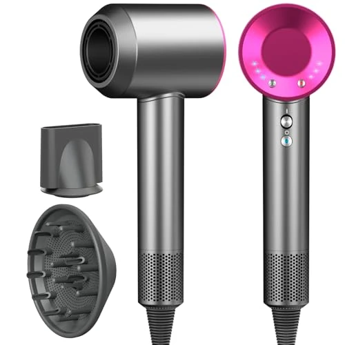 Offerta a tempo: AIUNAOM Phon Capelli Professionale 160.000 giri/min, 500M Ioni Negativi, Accessori Magnetici, 3 Impostazioni Di Velocità e 4 Regolazioni Di Temperatura, Per Animali, Salone e Casa, Rosa - 37% da 59.99 € a 37.99 €