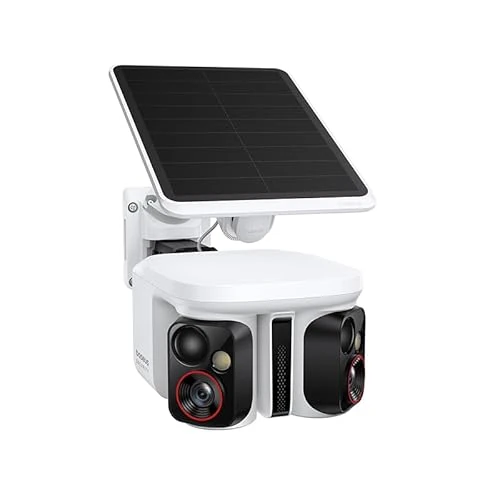 Baseus X1 Pro Dual-Tracking Solar Security Camera Outdoor Wireless, Dual 3K AI Cameras, 300° Pan, Color Night Vision, 8× Zoom, Local Storage up to 512GB, IP65, No Subscription