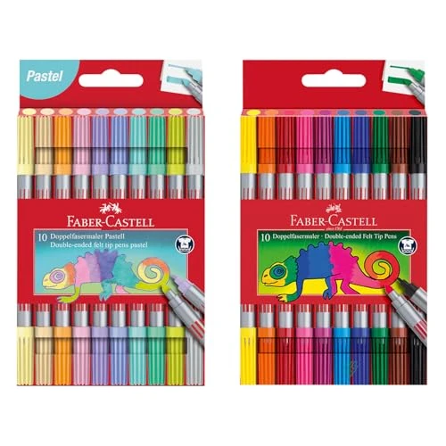Oferta limitada: Faber-Castell 205278 - Set de rotuladores Basic y Pastel, 20 rotuladores de doble punta para niños y adultos de 8.90 € a 4.90 € (ahorro 44.94%)