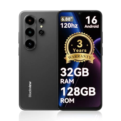 Blackview WAVE 10 Telefono Movil Baratos Buenos Android 16,32MP+13MP 32+128GB/2TB TF Celulares,Smartphone Libres Oferta 6.88"/5000mAh/3.5mm/5G WiFi/Face ID/Bloqueo Huellas Dactilares,3 Años Garantía