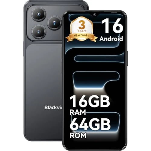 Offerta a tempo: Blackview WAVE 7C Smartphone Offerta Android 16, 32MP+13MP 6.56", 16GB+64GB/2TB TF Cellulari, Telefono Cellulare Offerta 5000mAh/3.5mm/IP54/WiFi 5G/Face ID/3 Slot Per Carte,3 Anni Garanzia - 10% da 99.99 € a 90.24 €