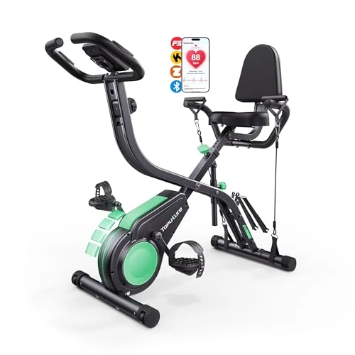 Offerta a tempo: 2026 Toputure Cyclette da Casa Pieghevole con APP, Cyclette Pieghevole 5 in 1 con 16 Livelli di Resistenza, Banda Elastica, Monitor LCD e Sensore di Frequenza Cardiaca, Portata fino a 140 kg - 30% da 329.99 € a 229.99 €