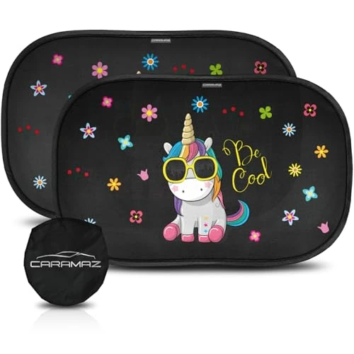 Offre limitée : CARAMAZ Pare-Soleil Voiture bébé avec Protection UV, certifié Reach – Opti-Dark – GSM100+ – Occultation 51x31 cm, Lot de 2, Licorne de 11.33 € à 9.99 € (12% de remise)