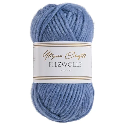 Offerta a tempo: Utopia Crafts 100% lana vergine 50 g (blu denim) - 22% da 4.09 € a 3.20 €
