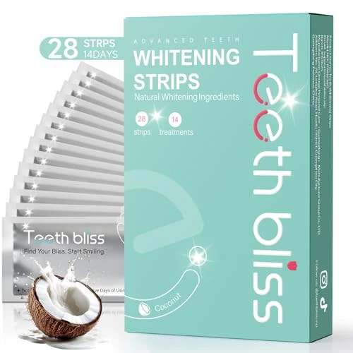 Limited-time offer: TeethBliss Teeth Whitening Strips for Sensitive Teeth - Natural Ingredients, Enamel Care Whitening, Removes Coffee/Wine Stains, Ideal for Coffee Drinkers & Smokers, 14 Treatments from 9.98 GBP to 9.98 GBP (save 0%)