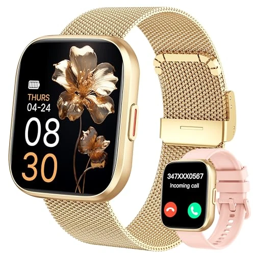 Offerta a tempo: Smartwatch Donna, 1,91" HD Orologio Smartwatch Donna con Chiamate Bluetooth, 120+ Modalità Sport, Monitoraggio Salute 24/7, Impermeabile IP68, Fitness Tracker Compatibile con Android e iOS, Oro - 72% da 129.99 € a 35.99 €
