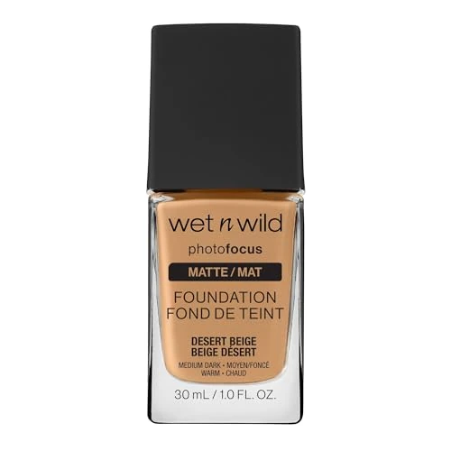 Wet n Wild Photo Focus Matte Foundation, Fondotinta Liquido a Coprenza Modulabile dal Finish Opaco, Leviga i Pori per un Incarnato Uniforme