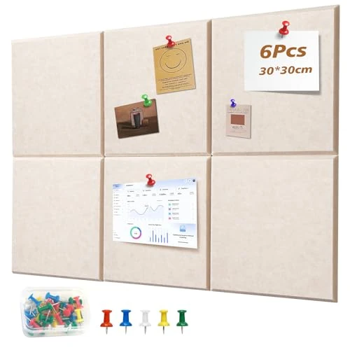 Oferta limitada: Tablero de Fieltro Autoadhesivo 30 x 30 cm – Pack de 6 Paneles Decorativos Tipo Corcho, Grosor 0,9 cm – Ideal para Vision Board, Oficina, Escuela y Hogar de 19.99 € a 15.99 € (ahorro 20%)