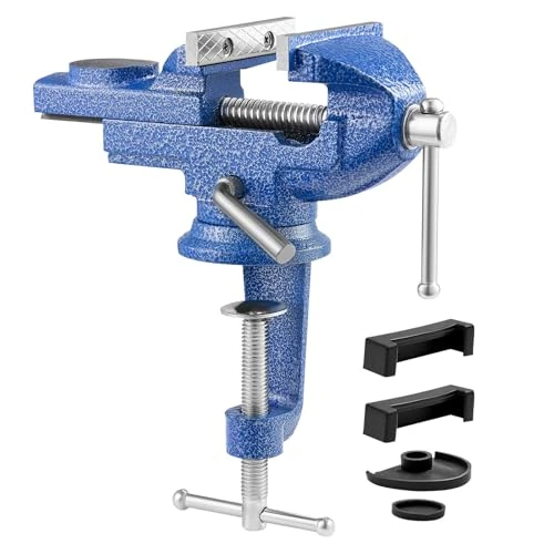 Offerta a tempo: VEVOR Morsa da Banco Portatile con Base Girevole, Morsetto da Banco Rotante a Sgancio Rapido, Base Rialzata, Struttura in Ghisa, per Lavorazione di Legno Metalli, Foratura e Taglio, Mascella 76,2 mm - 17% da 22.90 € a 18.90 €