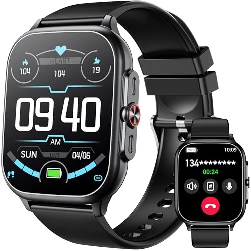 OUKITEL Smartwatch voor heren en dames, 1,91 inch HD smartwatch met oproepen beantwoorden/beantwoorden, 100+ sport-fitnesstracker met stappenteller, slaap-hartslagmeter voor iOS Android