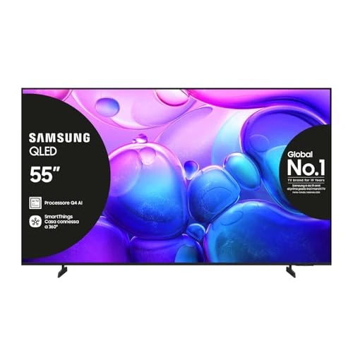 Samsung QLED 4K Vision AI Smart TV 55'' QE55Q6FAAUXZT, Q4 Lite Processor, 4K AI Upscaling, Art Store, OTS Lite & Adaptive Sound, Metal Stream Design, PAQUETE DE ENTRETENIMIENTO, 2025