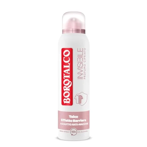 Offerta a tempo: Borotalco, Deodorante Spray Invisibile Rosa, Formula Senza Alcool con Talco Effetto Barriera, Cattura e Non Trasferisce Aloni, 48h di Efficacia, Profumo Cipriato - 1 Flacone da 150 ml - 0.0% da 2.24 € a 2.24 €
