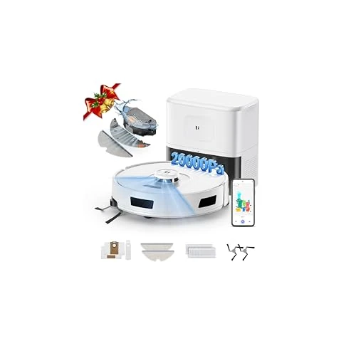 PuraLuce R11 Robot Vacuum Mop with Station, 20,000Pa