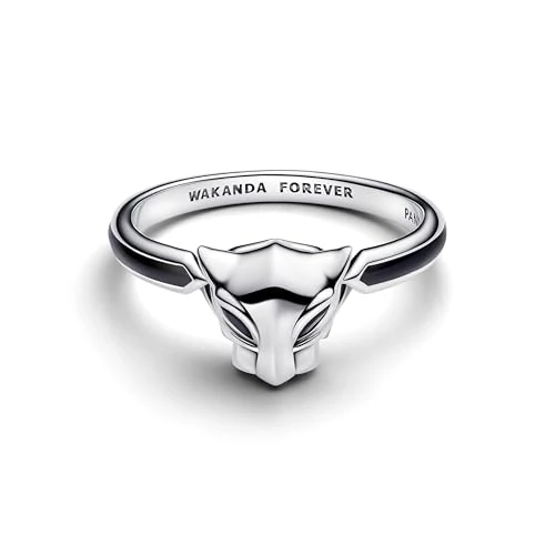 Offerta a tempo: Pandora Anello da Donna Marvel Black Panther Argento 194223C01, 54/17,2, Argento Sterling, Cristallo - 40% da 79.00 € a 47.40 €