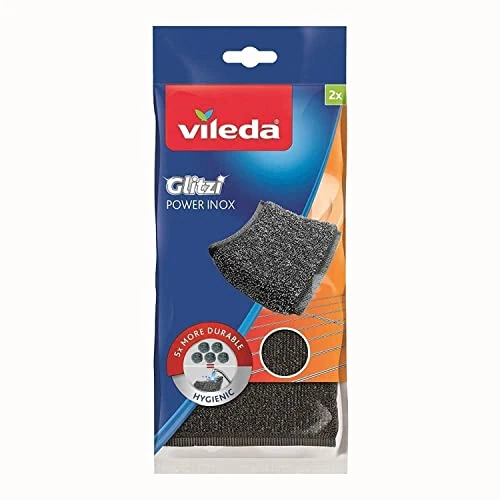 Offerta a tempo: Vileda Power Inox Glitzi Paglietta Abrasiva, Antiruggine, Rimuove le Incrostazioni più Difficili - 67.0% da 4.00 € a 1.32 €