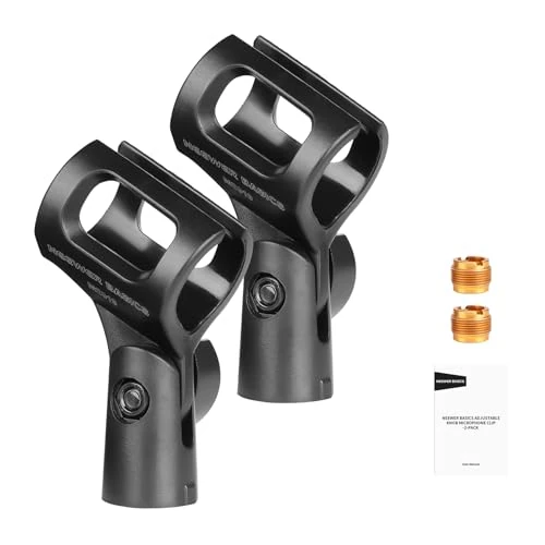 Oferta limitada: NEEWER BASICS MS019 - Kit de accesorios para soporte de micrófono, 2 unidades, clips de micrófono ajustables con adaptadores de tornillo de 3/8 a 5/8 pulgadas para micrófonos de mano inalámbricos de 14.99 € a 10.39 € (ahorro 31%)