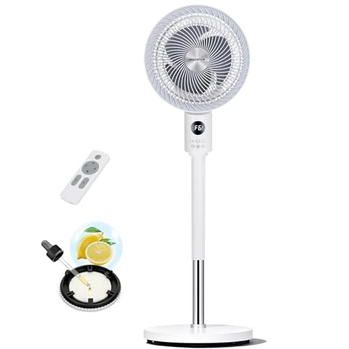 Offerta a tempo: Aigostar Ventilatore a Piantana Silenzioso, Circolatore d'Aria 3D 850m³/h, Flusso 8m, 6 Velocità e 3 Modalità, Timer 12H, Altezza 100cm, Telecomando e Display Touch, Funzion Aroma per Camera e Ufficio - 15% da 99.99 € a 84.99 €