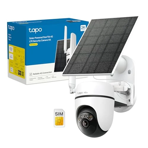 Offerta a tempo: Tapo C615G KIT Telecamera Wi-Fi Esterno Senza Fili con Pannello Solare, con SIM 4G LTE, Pan/Tilt, 2K 3MP, Rilevamento AI Persone/Animali/Veicoli, Tracking 360°, Visione Notturna a Colori - 23% da 129.99 € a 99.99 €