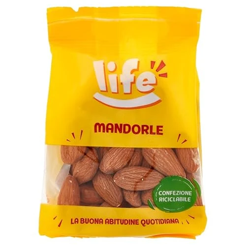 Offerta a tempo: LIFE Mandorle Sgusciate - Frutta Secca, Snack in Pratico Sacchetto, Vegano 100% Naturale, Formato Convenienza 100g - 42% da 2.72 € a 1.59 €