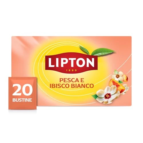Offerta a tempo: Lipton Tisana Frutta Pesca Paradise Infuso Ibisco Senza Caffeina, 20 Filtri - 23% da 2.59 € a 1.99 €