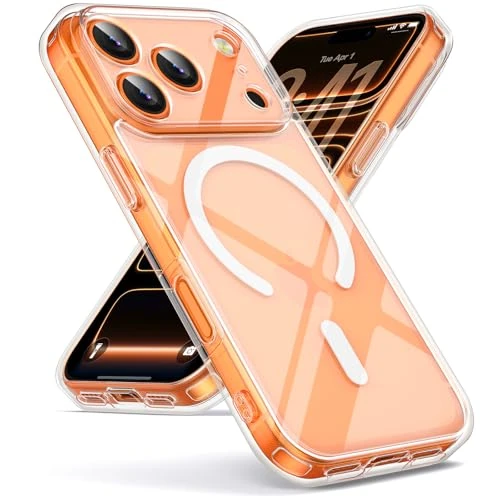 Offerta a tempo: Oududianzi-Cover per iPhone 17 Pro Max Compatibile con MagSafe, Custodia Traslucida Posteriore PC Silicone TPU Bumper, Protezione Della Fotocamera, Cover Militare Antiurto Anti-Impronte-Transparent - 19% da 13.99 € a 11.39 €
