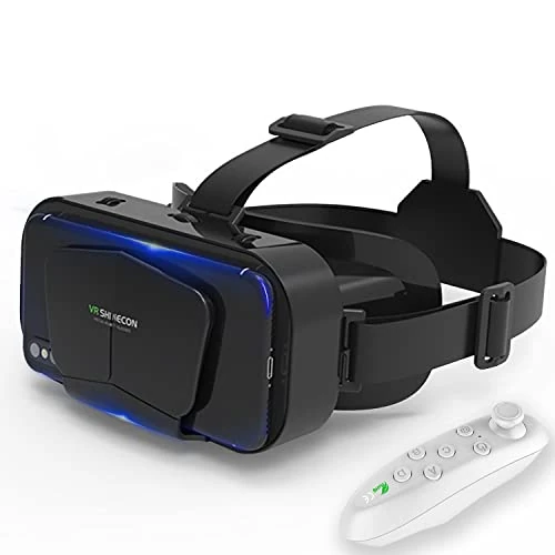 Lunettes VR, réalité virtuelle 3D, réalité virtuelle pour films et jeux 3D, pour smartphones 4,7 à 7 pouces [avec contrôleur]