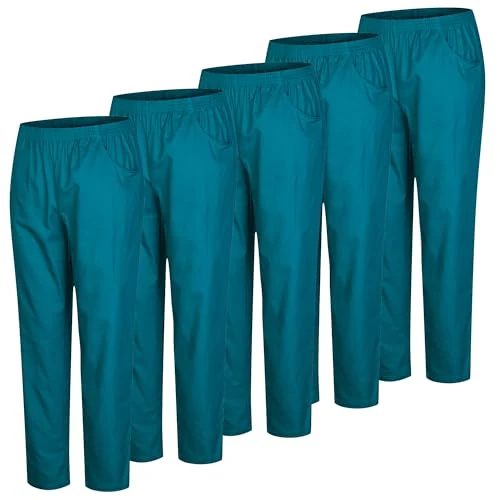 Offre limitée : Misemiya Lot de 5 Pantalons sanitaires Unisexes Taille élastique Uniforme sanitaire 5-8312, Vert (3b), XL de 47.40 € à 47.40 € (0.00% de remise)