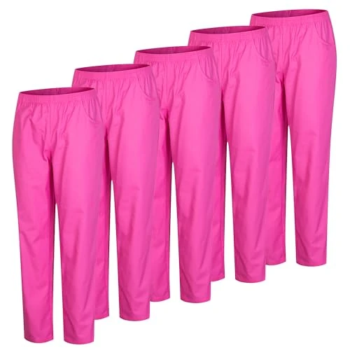 Offre limitée : Misemiya Lot de 5 Pantalons sanitaires Unisexes Taille élastique Uniforme sanitaire 5-8312, Rose, S de 47.40 € à 47.40 € (0.00% de remise)