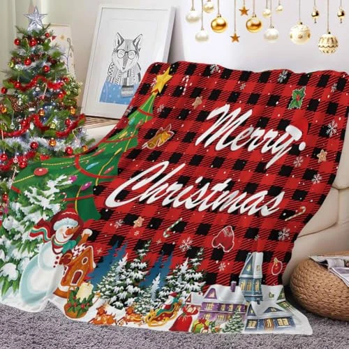 Christmas Blanket, Plush Cuddly Blanket Christmas, Soft Christmas Blanket, Flannel Christmas Blankets, Blanket Christmas Christmas Blanket for Christmas Decorations, Gift, Sofa Bed