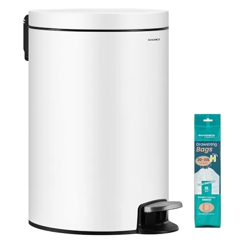 Offre limitée : SONGMICS Poubelle, 20 L, avec Pédale, Acier, Blanc | Poubelle, 37,1 x 29,5 x 43,7 cm, Seau Amovible, Collection Plushic LTB021WZ01 de 38.99 € à 38.99 € (0.00% de remise)
