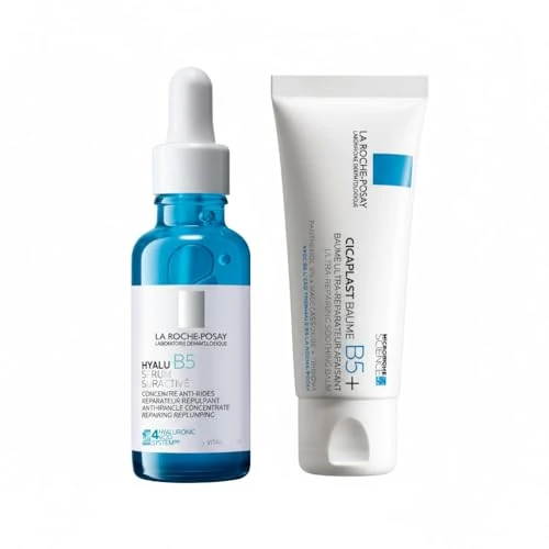 Kit La Roche-Posay Cicaplast Baume B5+, Balsamo Viso e Corpo Riparatore, 40 ml + La Roche Posay Hyalu B5 Siero Concentrato Anti-Rughe, 30 ml