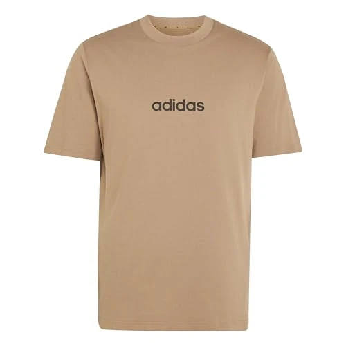 Limited-time offer: adidas Men's Essentials Linear Single Jersey Shirt, Khaki Six/Black, S from 9.50 £ to 9.50 £ (save 0.00%)