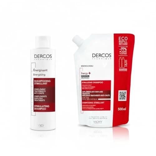 Kit Vichy Dercos, Shampoo Energizzante, 200 ml + Vichy Dercos, Shampoo Energizzante Eco-Ricarica, 500 ml