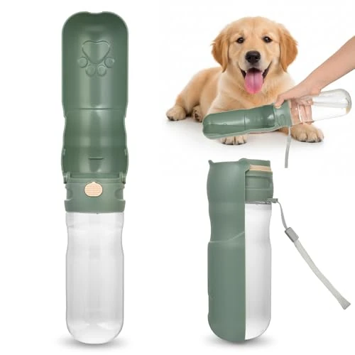 OTraki 520ML Borraccia per Cani Portatile, Dispenser Acqua Cani e Water Portatile, 180° Pieghevole Borraccia Cane, Senza BPA per Viaggi e Attività All'aperto
