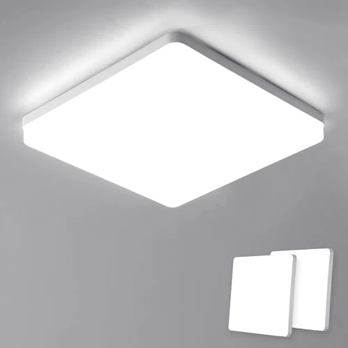 Offerta a tempo: Riserva Plafoniera LED Soffitto Quadrata 48W, 2 Pezzi IP44 6500K, 30cm - 0.00% da 49.99 € a 49.99 €
