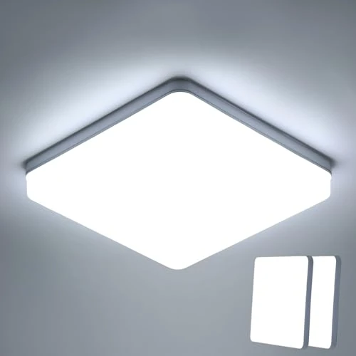 Offerta a tempo: Riserva Plafoniera LED Soffitto Quadrata 36W, 2 Pezzi 6500K, 23cm - 0.00% da 32.99 € a 32.99 €