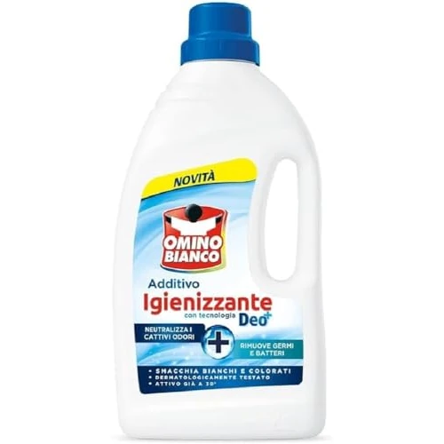 Omino Bianco - Additivo Igienizzante Liquido per Bucato, Contro Batteri e Cattivi Odori, con Tecnologia Deo+, 900 ml