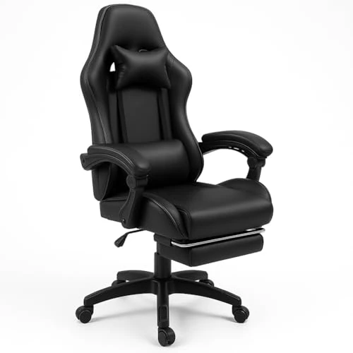 Offerta a tempo: BAKAJI Sedia Gaming Poltrona da Ufficio Direzionale Ruote Girevole Sportiva Racer Direzionale Office Racing Presidenziale Casa Studio Sedia Da Scrivania Altezza Regolabile (Nero) - 19% da 79.90 € a 64.99 €