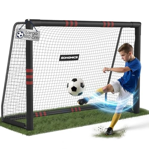 Oferta limitada: SONGMICS Portería de Fútbol, para Todas Las Edades, de Acero, Red de PE, para Exterior, Jardín, Playa, 120 x 300 x 200 cm, Revestida de Espuma, Negro SZQ301RZ02 de 119.99 € a 119.99 € (ahorro 0.00%)
