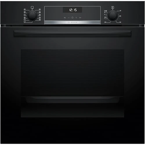 Zeitlich begrenztes Angebot: Bosch Einbau-Backofen 60 x 60 cm, Serie 6, Air Fry Funktion, 10 Automatikprogramme, 3D Heißluft für gleichmäßige Hitze auf 3 Ebenen, Reinigungsunterstützung mit Wasserdampf, HBG537BB4, Schwarz von 519.99 € auf 486.50 € (6% Rab