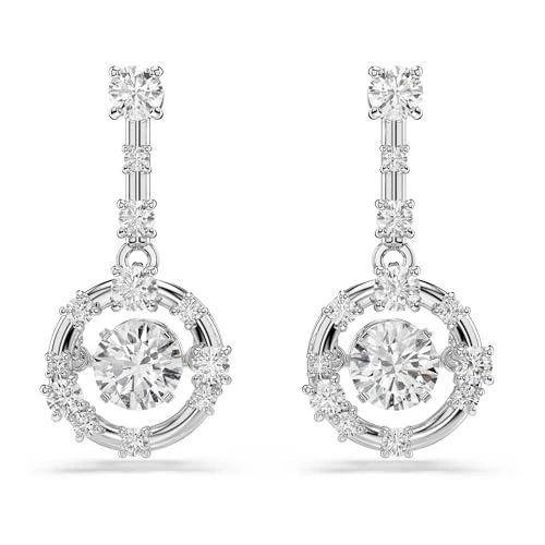 Offre limitée : Swarovski Pendants d'oreilles Constella, Taille ronde, Dancing stone, Blanches, Métal rhodié de 129.00 € à 90.95 € (29% de remise)