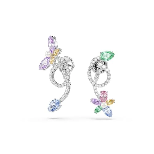 Tijdelijke aanbieding: Swarovski x Ariana Grande oorhangers met oorbelomhulsel, Verschillende slijpvormen, Libelle, bloem, Meerkleurig, Rodium toplaag van 220.00 € naar 175.00 € (20% korting)