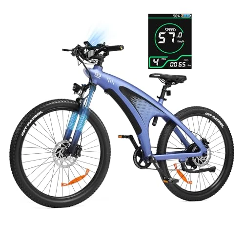 Offerta a tempo: HX Q5 Bici Elettrica da 48V 20Ah Batteria Rimovibile, 27,5"×2,5" Fat Tire, 7 Velocità Bicicletta Elettrica, Autonomia di 50-120 km, Freni a Disco Doppio, Display LED, E-bike da per Ogni Terreno - 0% da 1519.99 € a 1519.99 €