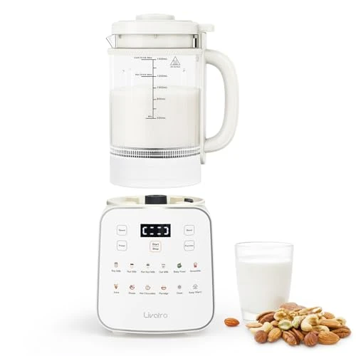 Tijdelijke aanbieding: Livatro Notenmelkmaker, 12-in-1,1,5 liter, automatische sojamelmaker, afneembaar ontwerp, amandel-/havermout en sap, 24 uur timer, warmhouden, zelfreiniging, veiligheidsvergrendeling van 139.99 € naar 139.99 € (0.00% korting)