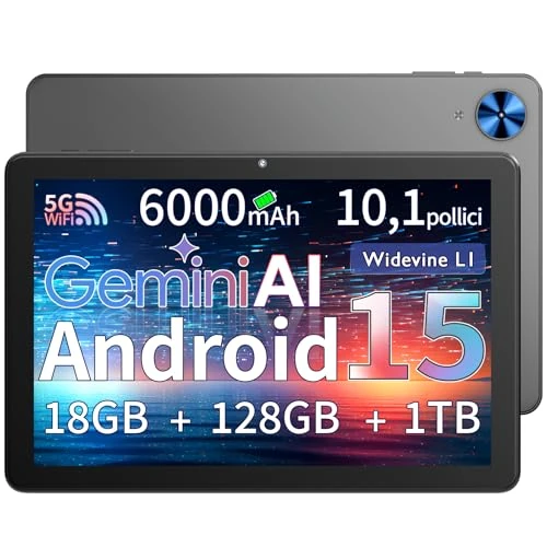 Oferta limitada: Rebecco Tablet 10 Pulgadas, Tablet Android 15 Gemini AI,18GB RAM + 128GB ROM + 1TB TF, Octa-Core, Pantalla Táctil IPS HD 1280x800, Batería 6000mAh, Widevine L1, WiFi 5G & BT 5.0, Cámara Dual Z70 de 89.99 EUR a 89.99 EUR (ahorro 0%)