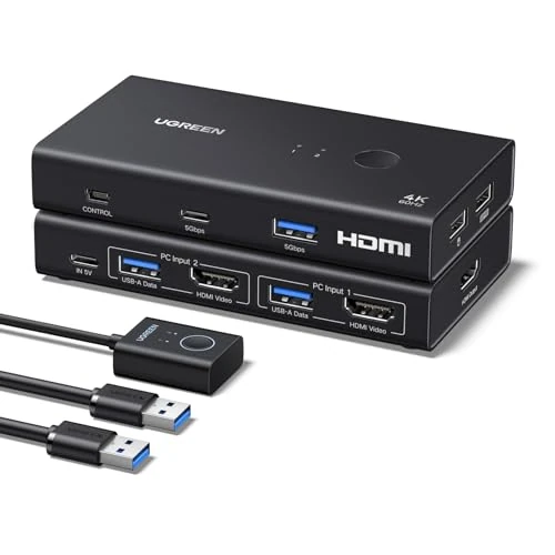 Offerta a tempo: UGREEN Switch KVM HDMI 2.0 2 ingressi 1 uscite 4K 60Hz per 2 PC - 30% da 44.99 € a 31.49 €