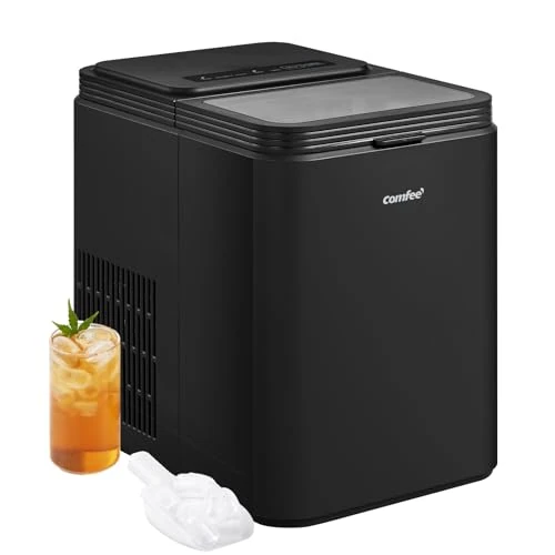 Offerta a tempo: COMFEE' RCI12BL1EU(E) Macchina del Ghiaccio, 8 Cubetti in 6 Minuti (12kg/24h), Funzione Autopulente, 2 Dimensioni, con Paletta e Cestello, Portatile per Casa e Cucina, Nero - 22% da 89.90 € a 69.90 €