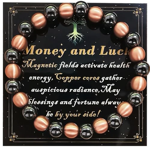 Offerta a tempo: DBPBToU Bracciale Magnetico Uomo Bracciale Rame Uomo Realizzato in Rame Puro al 99,9%, Adatto come Regalo per Gentiluomini PProdotto Include un Cofanetto Portagioie e un Biglietto di Auguri - 33% da 25.99 € a 17.53 €