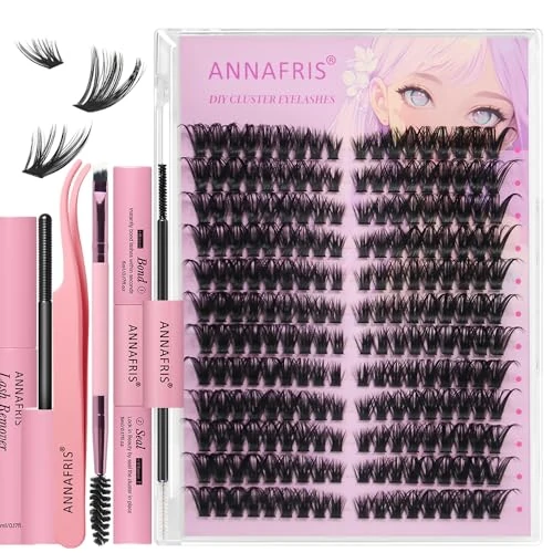 Offerta a tempo: ANNAFRIS Ciglia Finte Ciuffetti Kit Naturali DIY Extension Ciglia Cluster Lashes con Pinze (HS,60P) - 0.00% da 12.99 € a 12.99 €